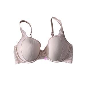 Vintage Victoria's Secret Angels Bra 34D Lined Demi‎ Underwired Padded Tan